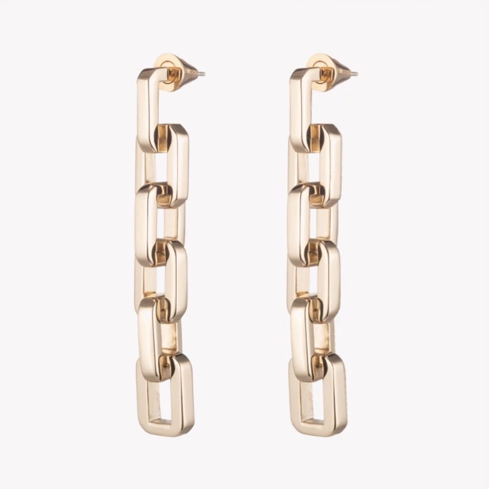 *NEW* EDDIE BORGO 12K GOLD CHAIN LINK DROP EARRINGS